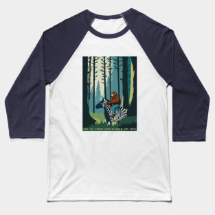 Zebra Sasquatch Not All Those Who Wander Are Lost Baseball T-Shirt